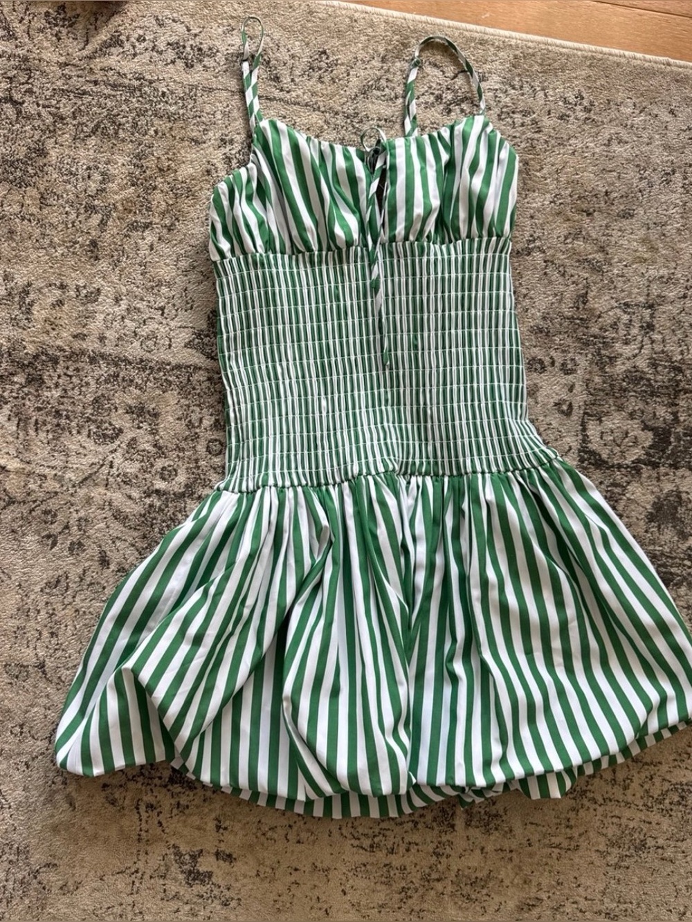 Gianni Bini Green Striped Bubble Dress Size Medium